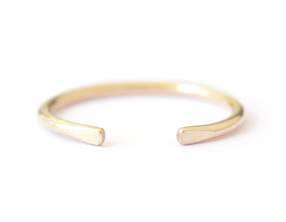 Gold open cuff ring delicate open ring gold stacking ring