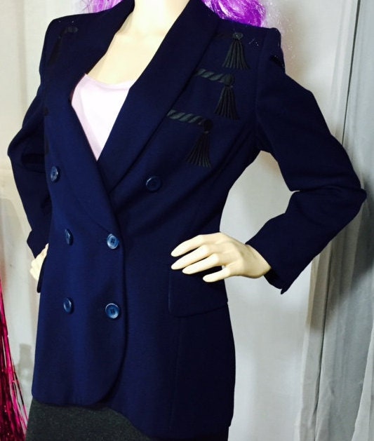 Vintage Jacket Navy Blue Escada Margaretha Ley by OffbeatAvenue