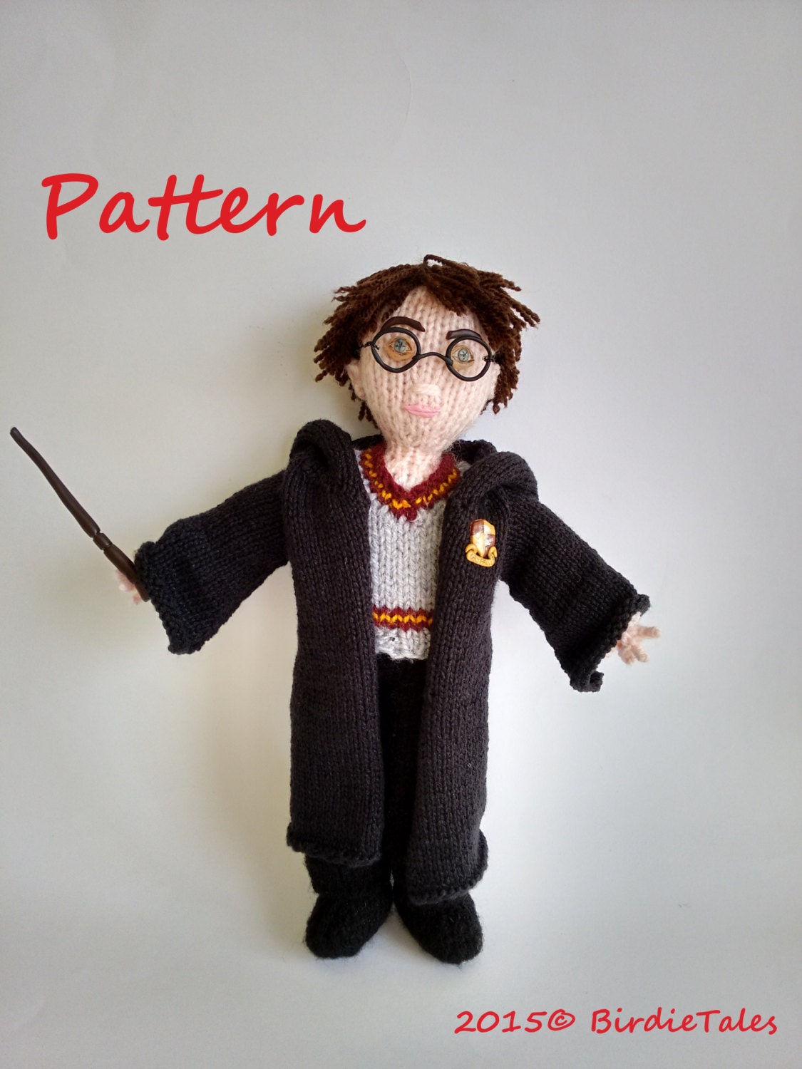 Knitted Harry Potter wizard doll pattern pdf tutorial