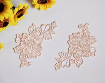 4 pieces Flower Applique,Lace Applique,Bridal Headpiece Applique,For DIY Dress,For Fashion(69-55)