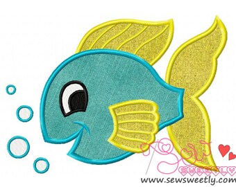 Pretty Fish Applique Design.