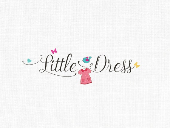 Custom Little Dress Logo Design Girl Logo Party Logo Design
