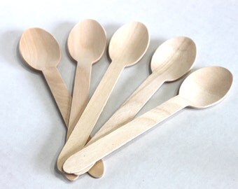 Wooden spoons, Eco Friendly, birch wood, weddings, baby shower, bridal shower, birthday party, bath salt spoon, sugar scrub spoon
