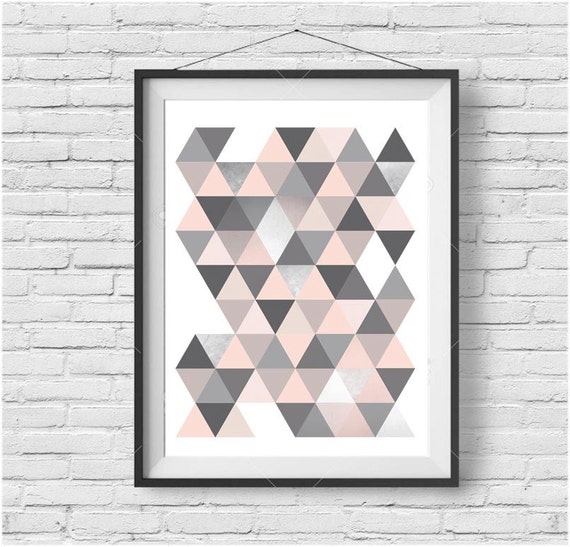 Blush Print Blush Art Gray Print Gray Art Pink and Gray
