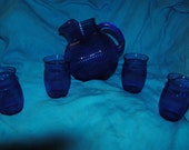 JUICE PITCHER with Four Glasses Vintage