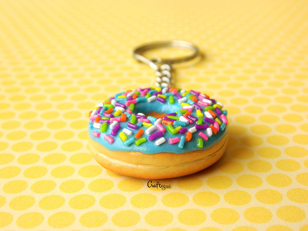 plush donut keychain