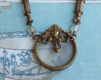 Victorian long chain pendant necklace