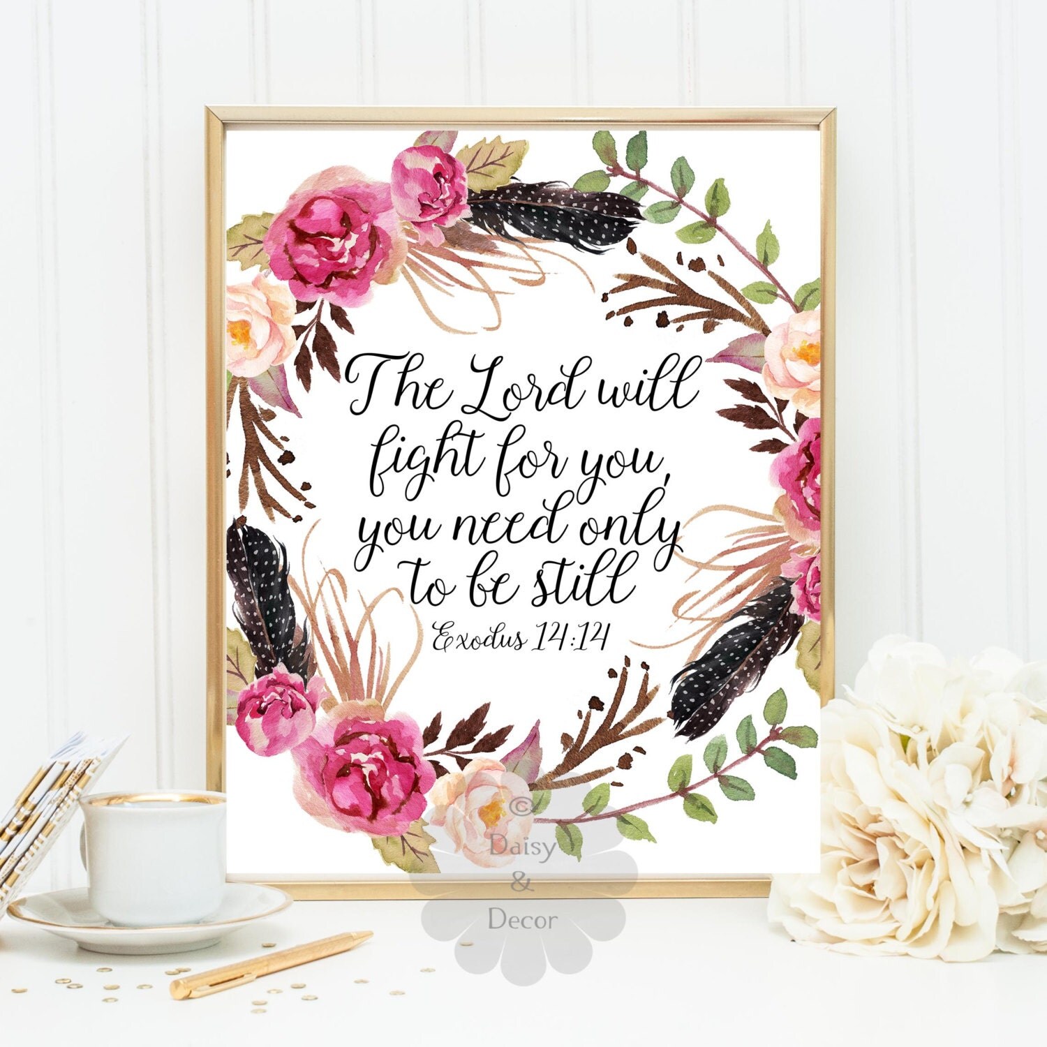 Bible Verse Wall Decor exodus 14:14 bible verse wall art scripture print wall decor Bible Verse Wall Decor exodus 14:14 bible verse wall art scripture print wall decor