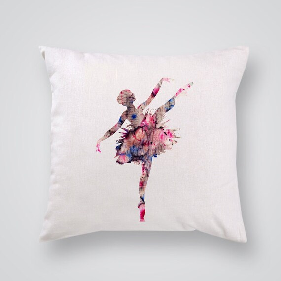 Ballerina Decorative Pillow Ballet Throw by WatercolorMood