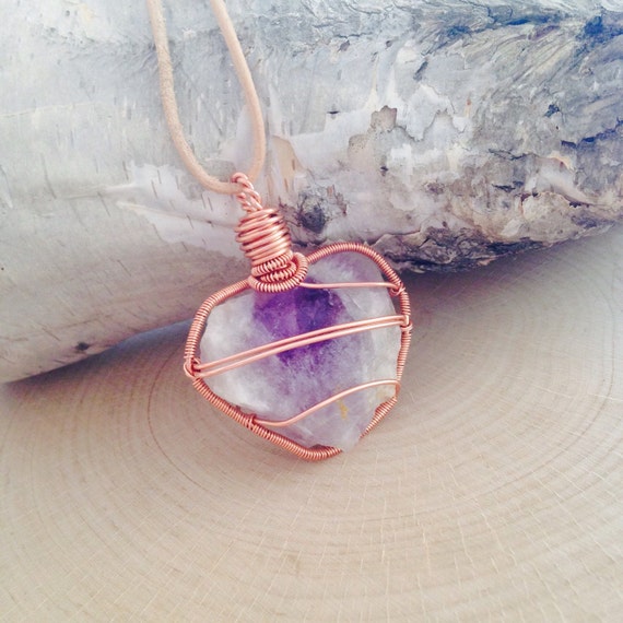 Raw Chevron Amethyst Crystal Necklace ~ The Stone of Purification