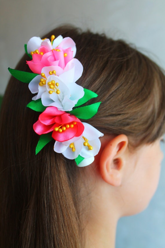 Flower hair clip flower hair accessories blossom hair by Rodzinka