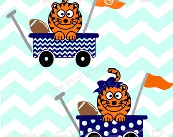 Tiger football wagon SVG and studio files for Cricut, Silhouette, Vinyl Cutters and Screen Printing