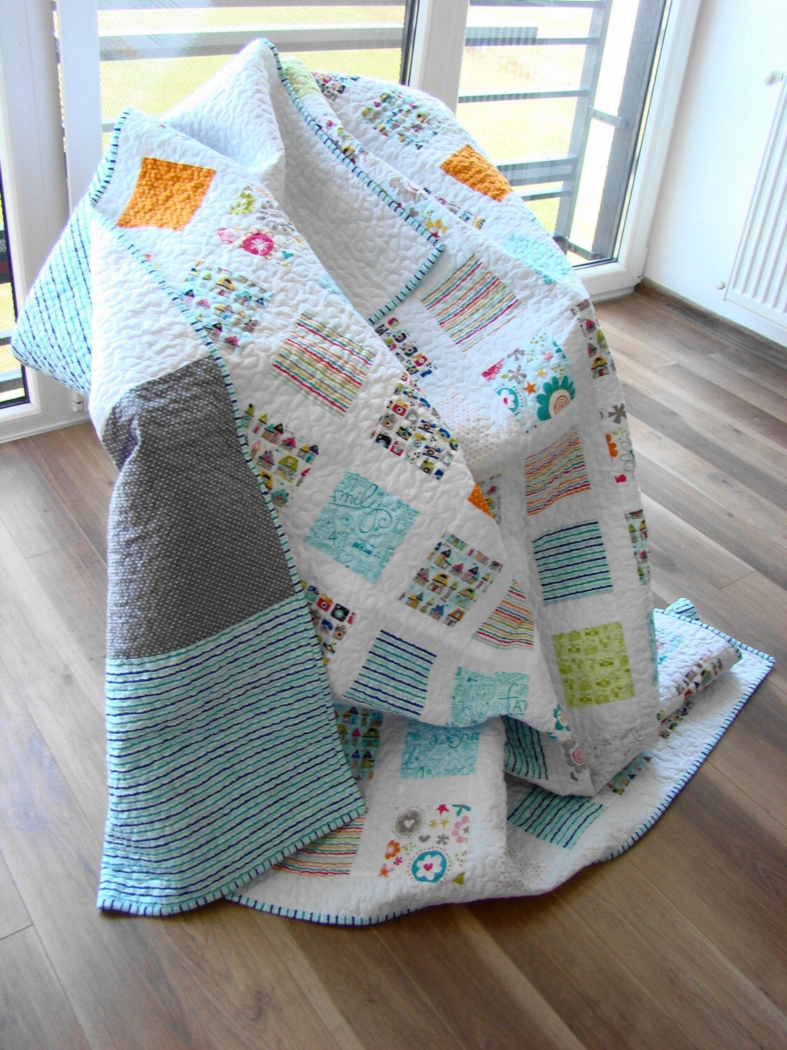 Modern Quilt / Custom Quilt / Twin Quilt / Throw Quilt / Bed