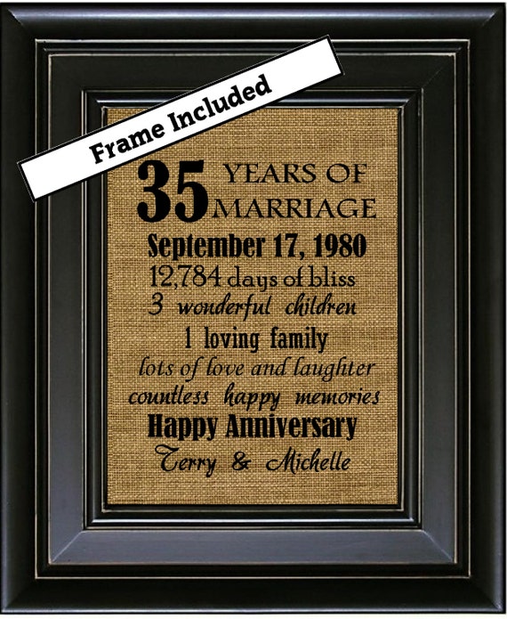 35th Wedding Anniversary 35th Anniversary Gifts 35th Wedding ...