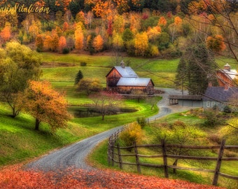 Autumn Photography Fall Wall Art Vermont Farm in Autumn