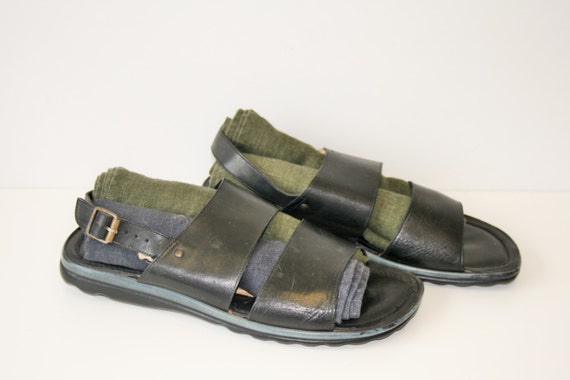 mens black strap sandals