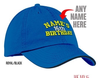 16th Birthday, 2001 Birthday, 16th Birthday Gift, Embroidered Cap, 16th Birthday Idea, 16 Birthday Present, Custom Gift, 16 Birthday Gift!