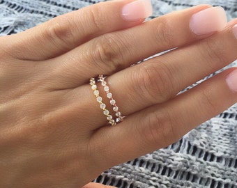Round cz eternity band ring. Silver eternity ring. Gold cz eternity band. Silver band. Band ring. Stackable ring. Eternity band rings.