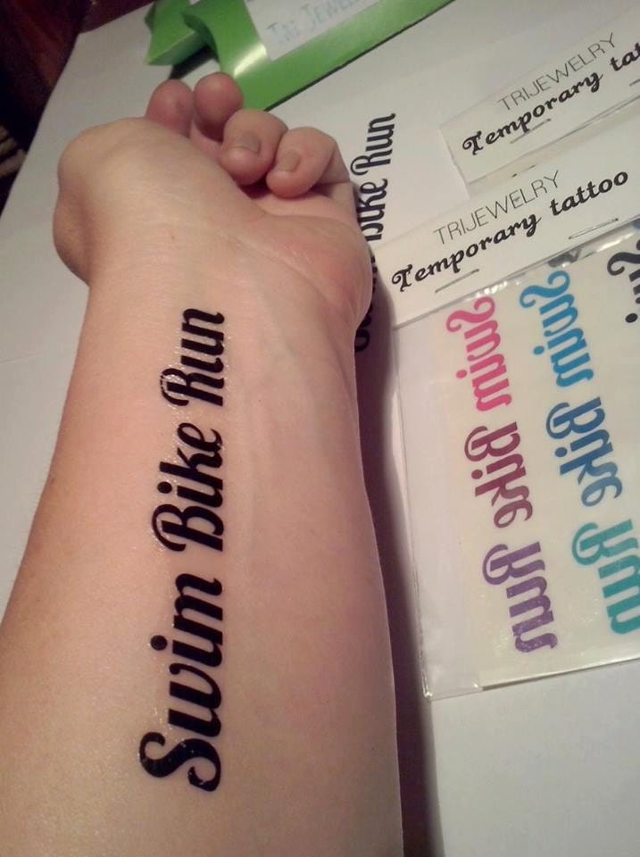 temporary tattoo / swim bike run tattoo/ triathlon tattoo