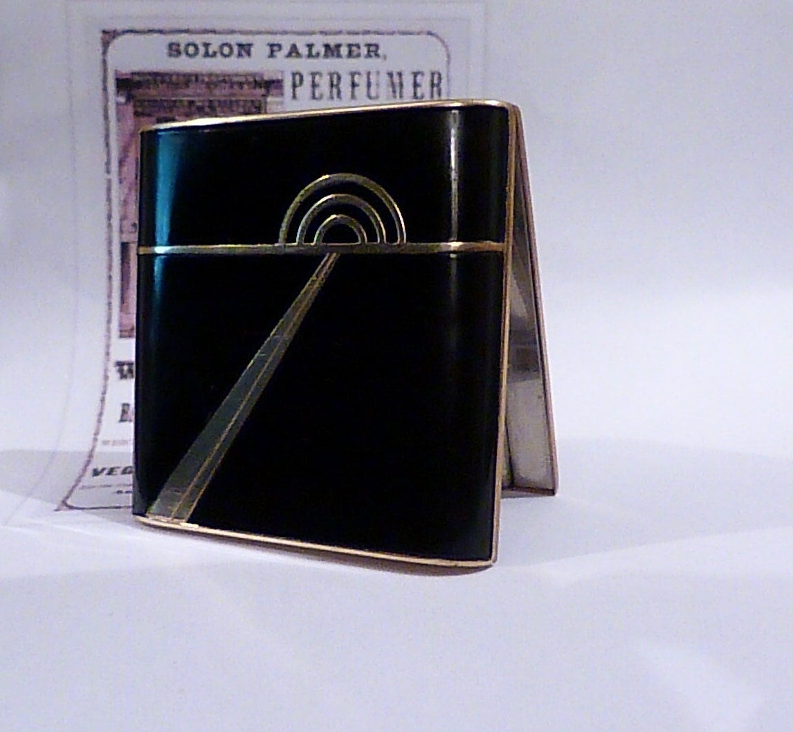 Rare antique gifts authentic ART DECO PALMERS Compact 1935 deco compact