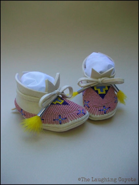 Native American Style Beaded Baby Moccasins by TheLaughingCoyote