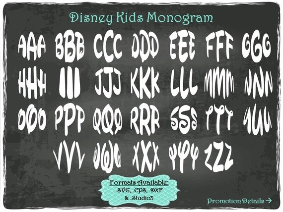 Download Disney Kids Monogram in .SVG .EPS .DXF & .Studio3 formats
