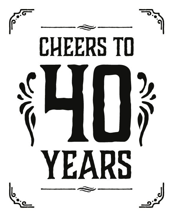 Cheers To 40 Years Sign. Printable 40th Birthday Decor.