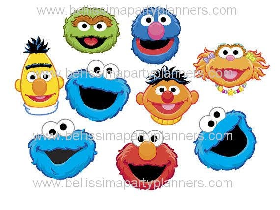 sesame street character faces on card stock by bellissimaparty