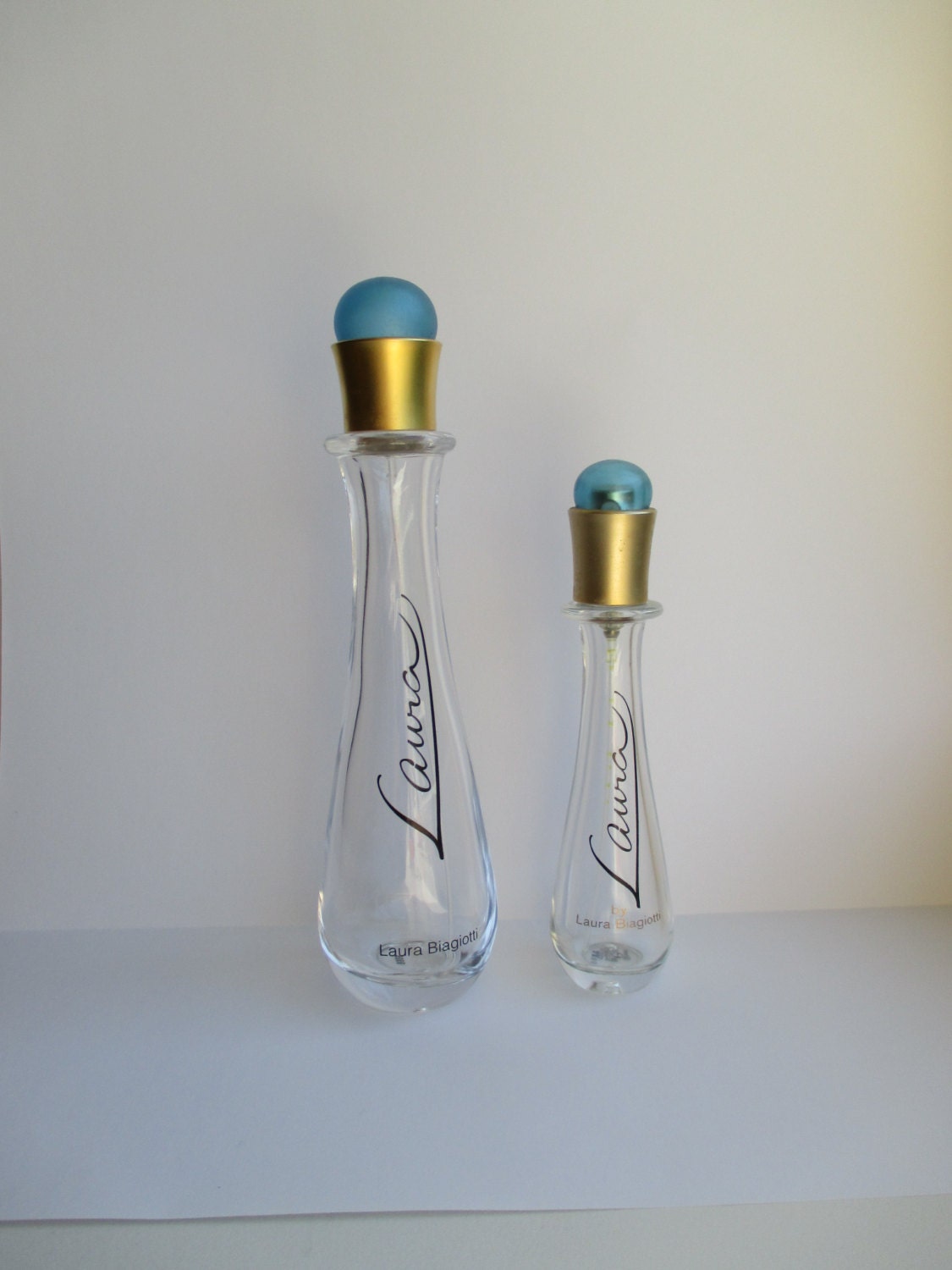 LAURA BIAGIOTTI Laura perfume bottles, set of 2 empty bottles, vintage ...