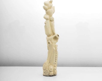 Massive Robert Lohman Modernist Carved Wood Sculpture