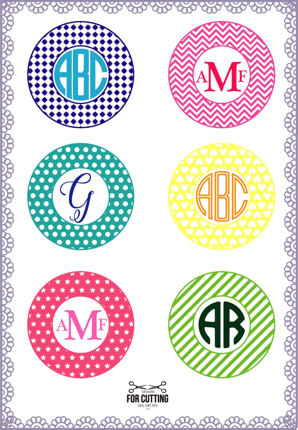 Download Circle Monogram frames cut Files SVG DXF EPS. Cutting or