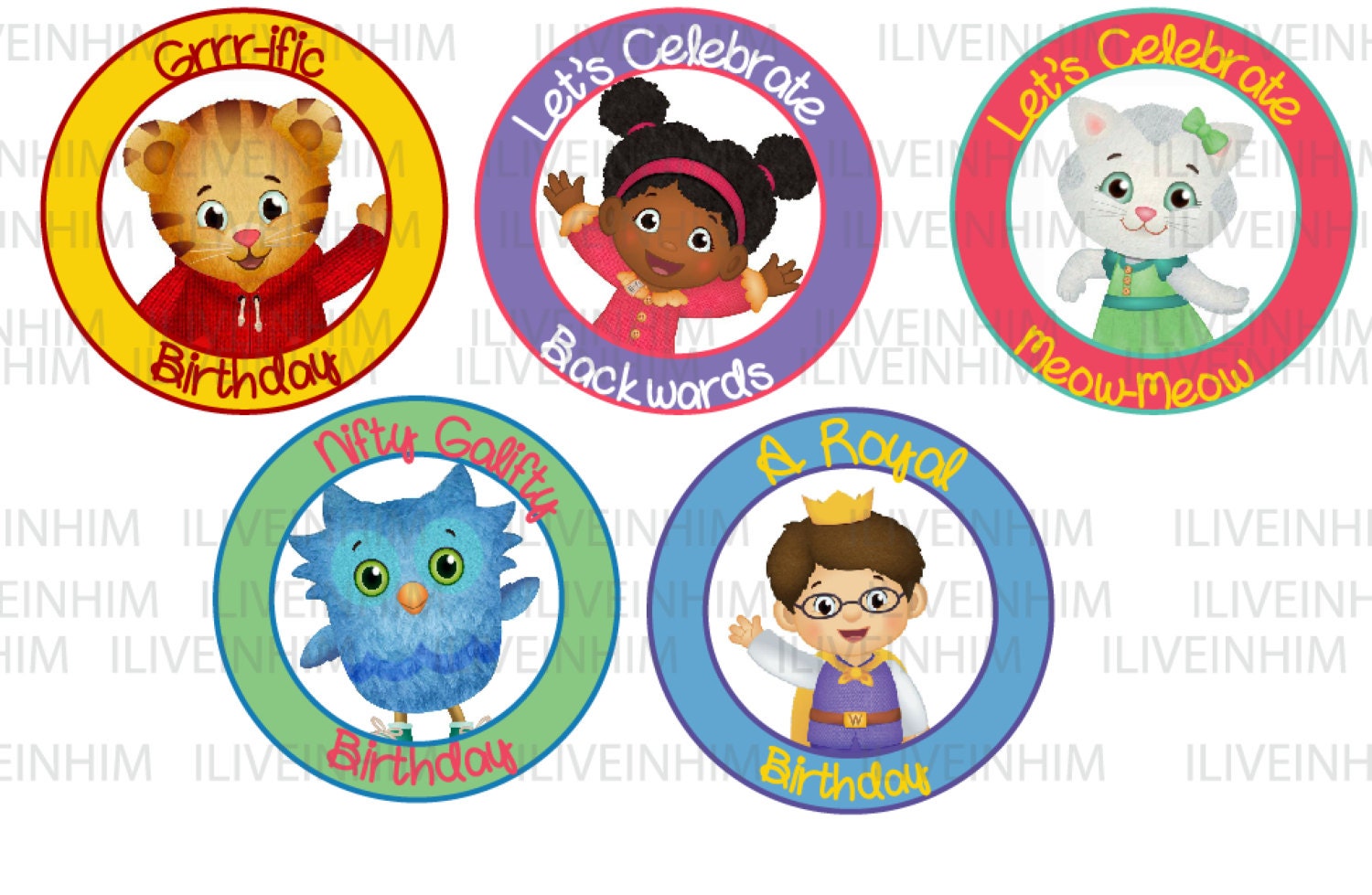 Daniel tiger neighborhood printable cupcake toppers instant
