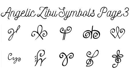 Angelic Zibu Symbol Set Temporary Tattoos various sizes