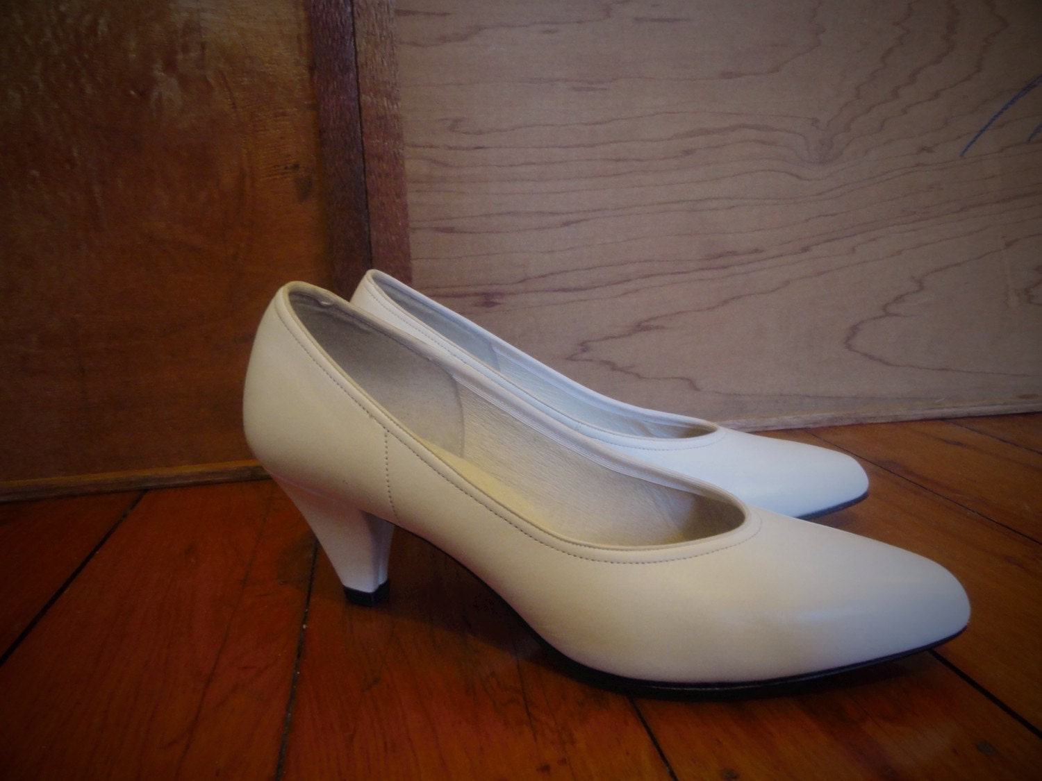 white leather pumps high heel