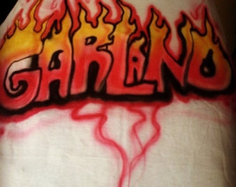 Personalized Name Flame Flame Airbrushed T Shirt