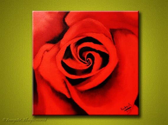 Red rose A Finger painted red rose acrylic painting by AranyaArt