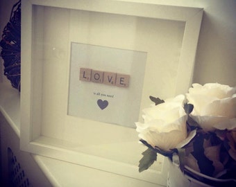 Personalised handmade heart and wording frame by ArtsItsyBitsy