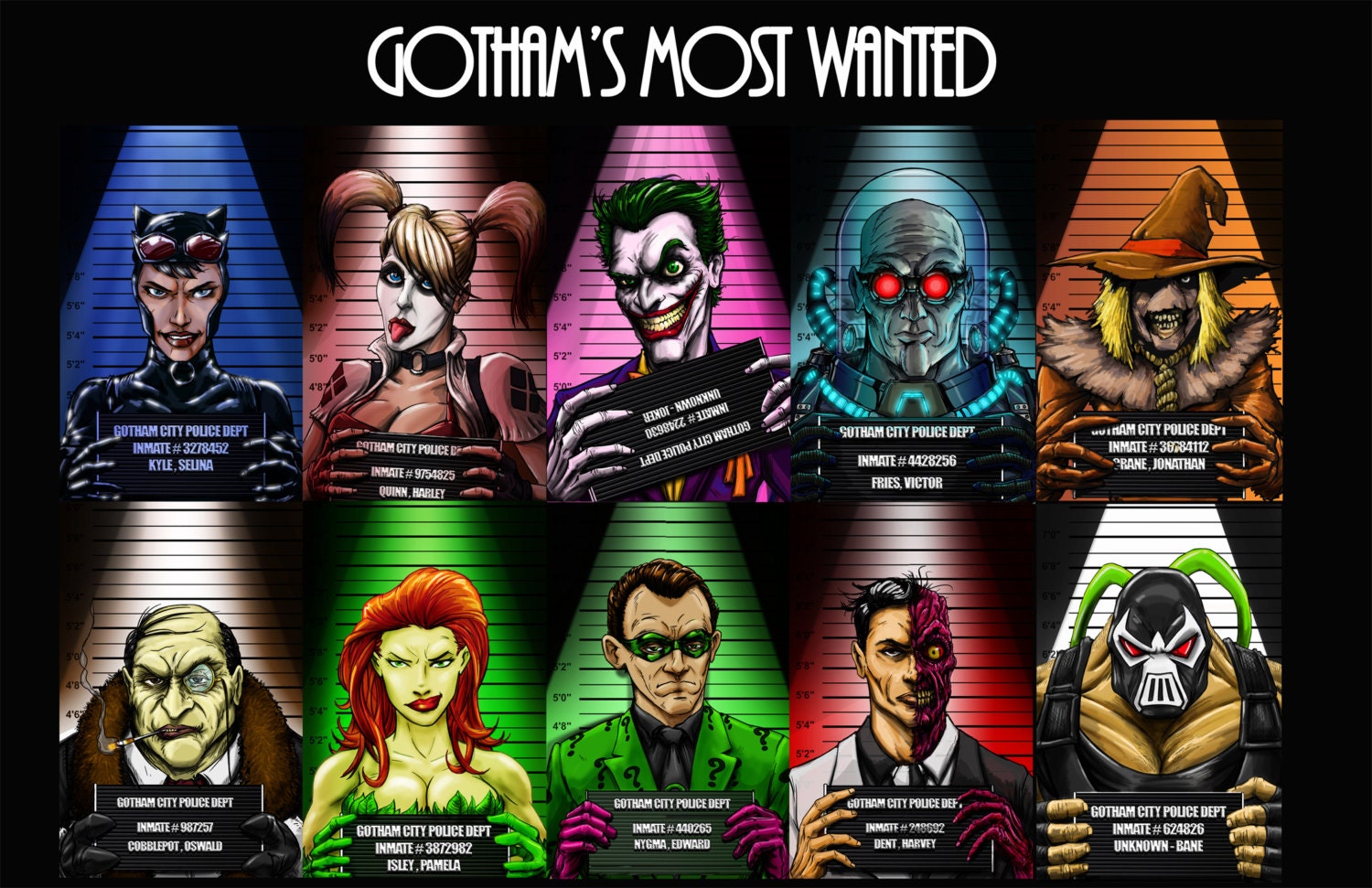 Gotham City's most wanted original art poster