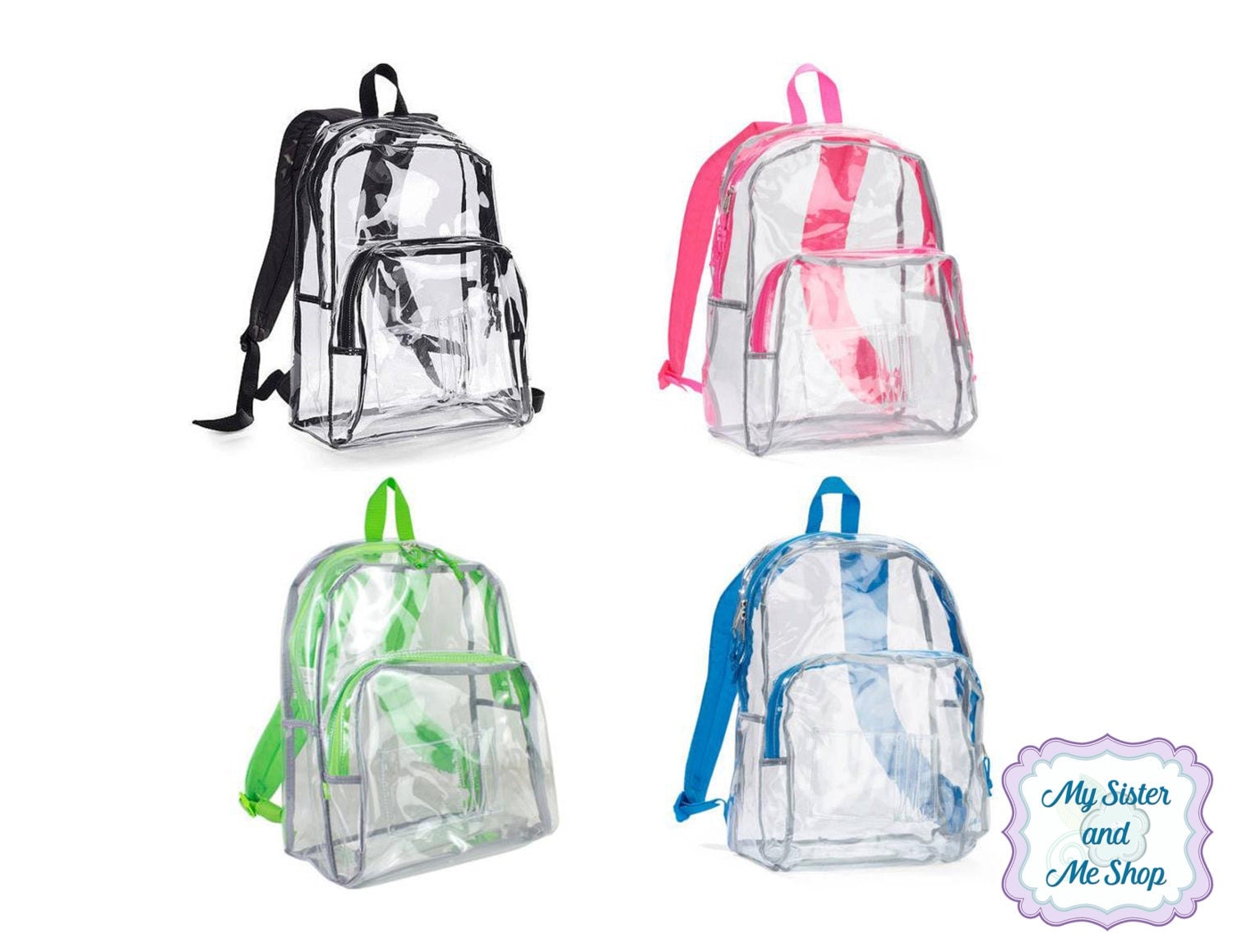 Personalized Clear Backpack for Kids School by MySisterandMeShop
