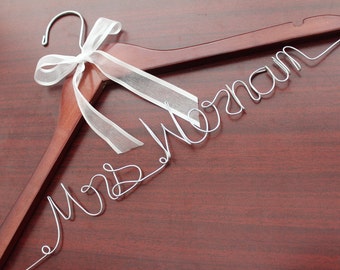 Personalized wedding hanger, personalized wedding dress hanger, custom wedding hanger, custom bridal bride bridesmaid name hanger