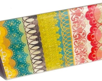 Checkbook Cover - Bohemian Lace. Vinyl Checkbook Cover. Checkbook Holder. Wallet. Boho Chic. Vibrant. Colorful. Gift for Her. Gift Idea
