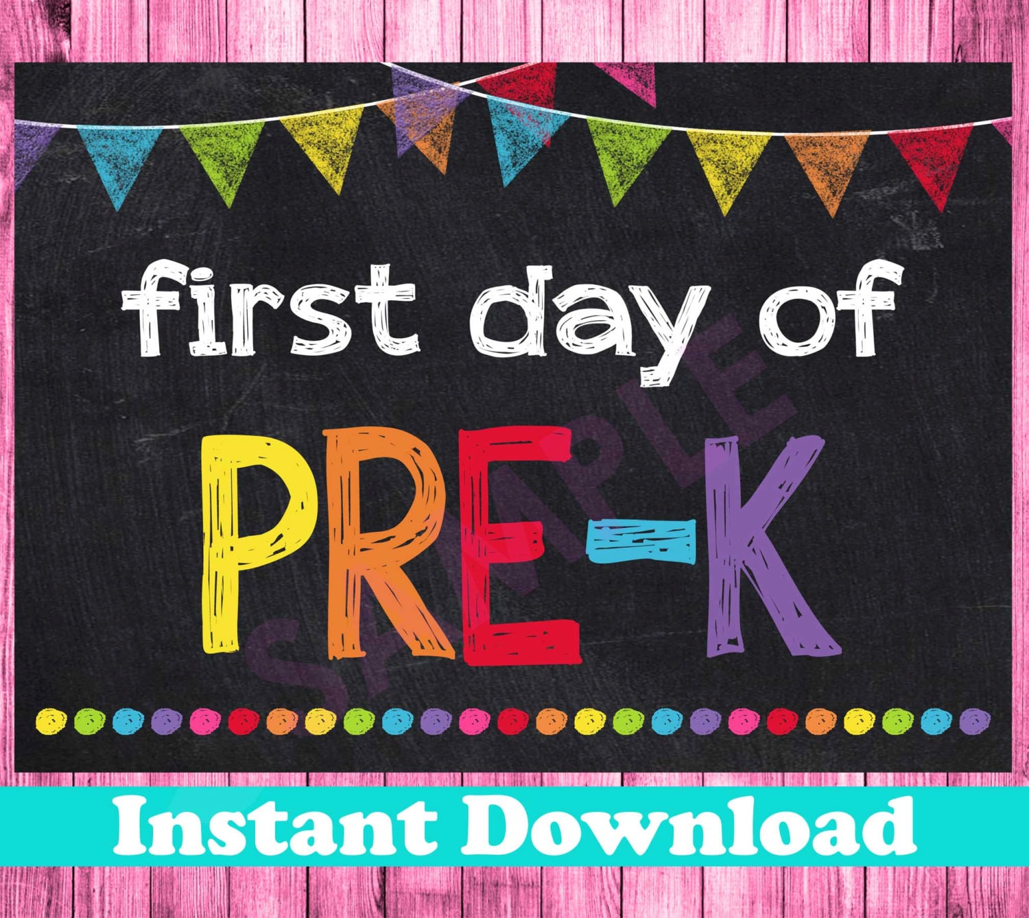 First Day Of Pre Kindergarten Sign