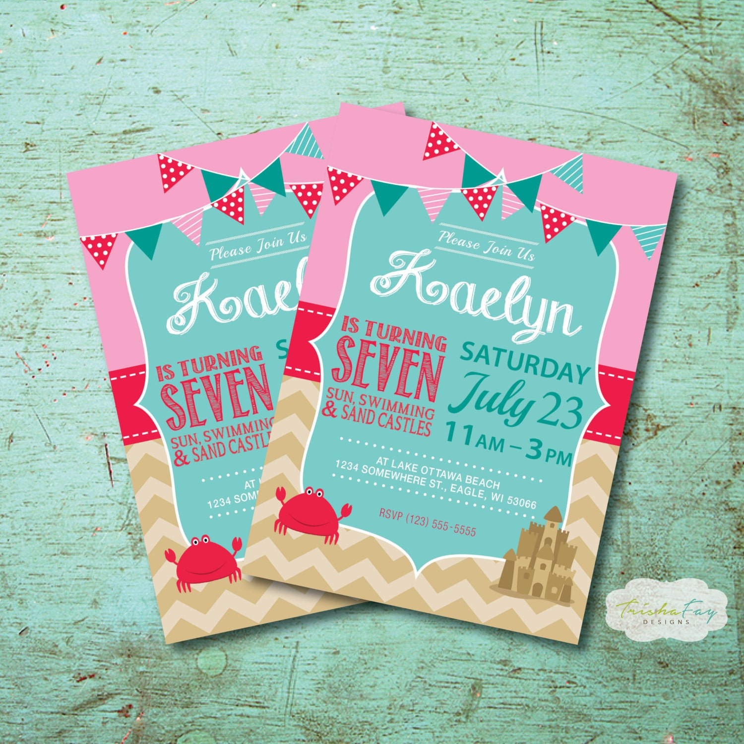 Beach Theme Party Invitations 10