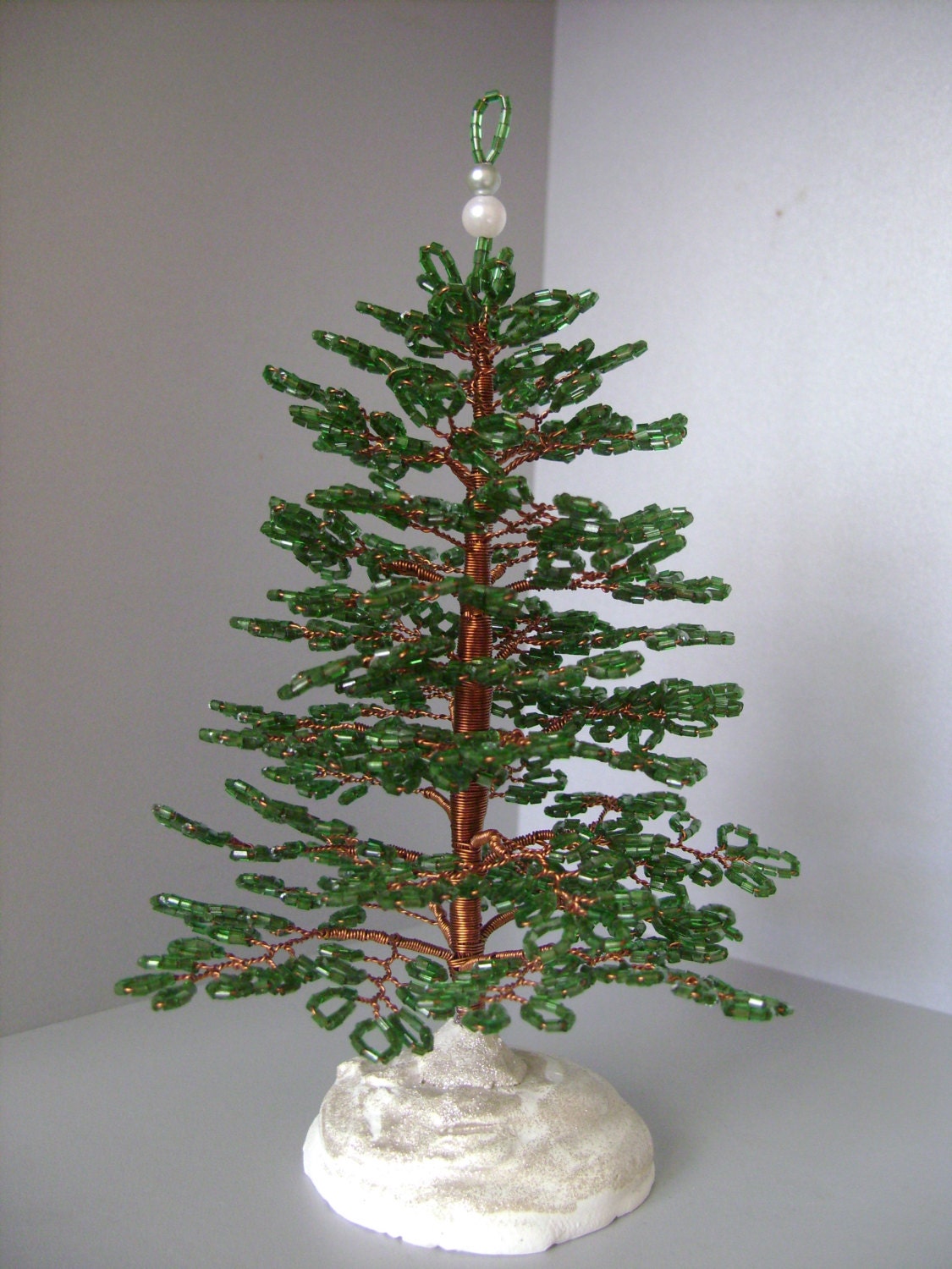 Beaded Christmas Tree Handmade tree Christmas by MyBeadsAndRibbons