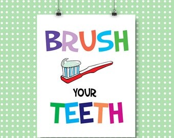 brush your teeth print – Etsy