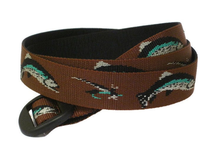 Fish Belt Brown Canvas Belt for men boys / Water Resistant
