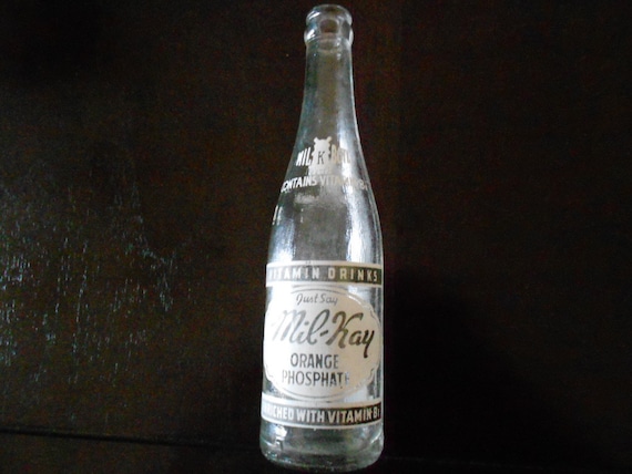 Mil-kay Orange Phosphate Soda Bottle