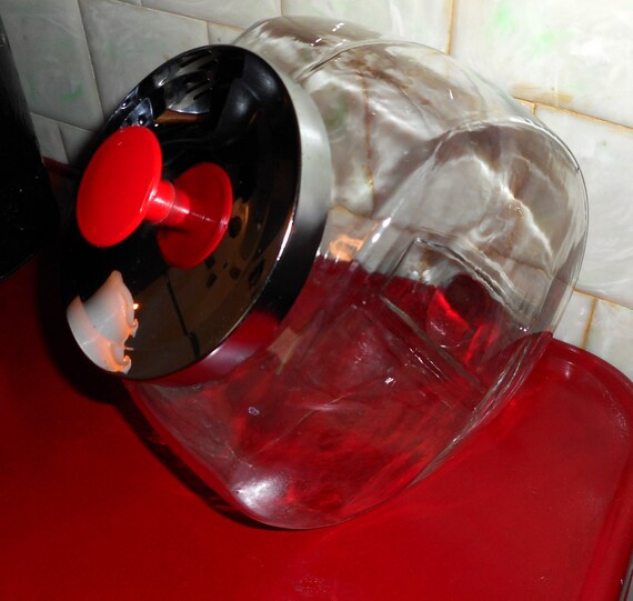Vintage Metal Lid Glass Cookie jarPerfect For Vintage retro