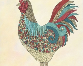 King of the Coop Art Print, Rooster, Farmyard, Wall Art