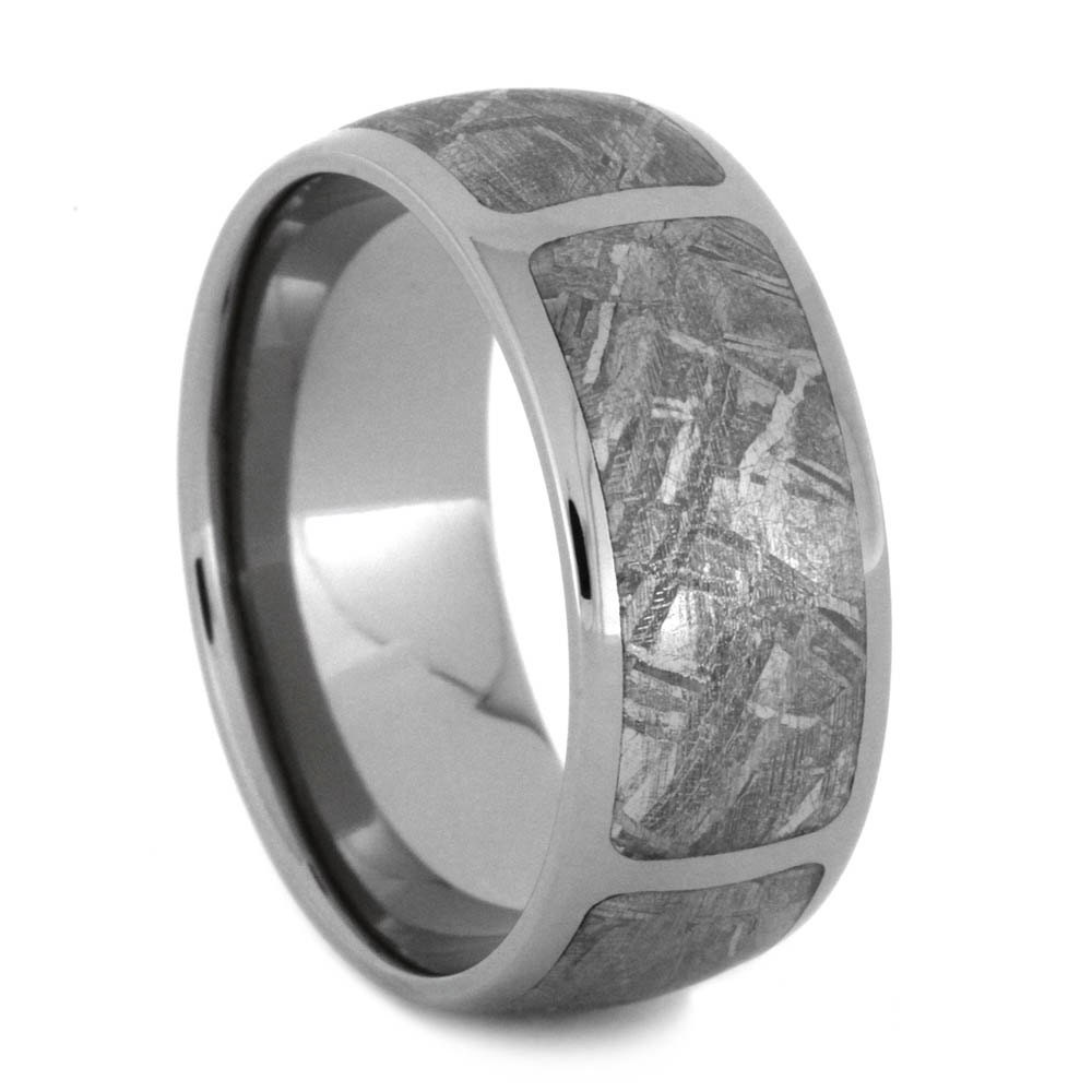 Gibeon Meteorite Wedding Band Mens Titanium Ring by